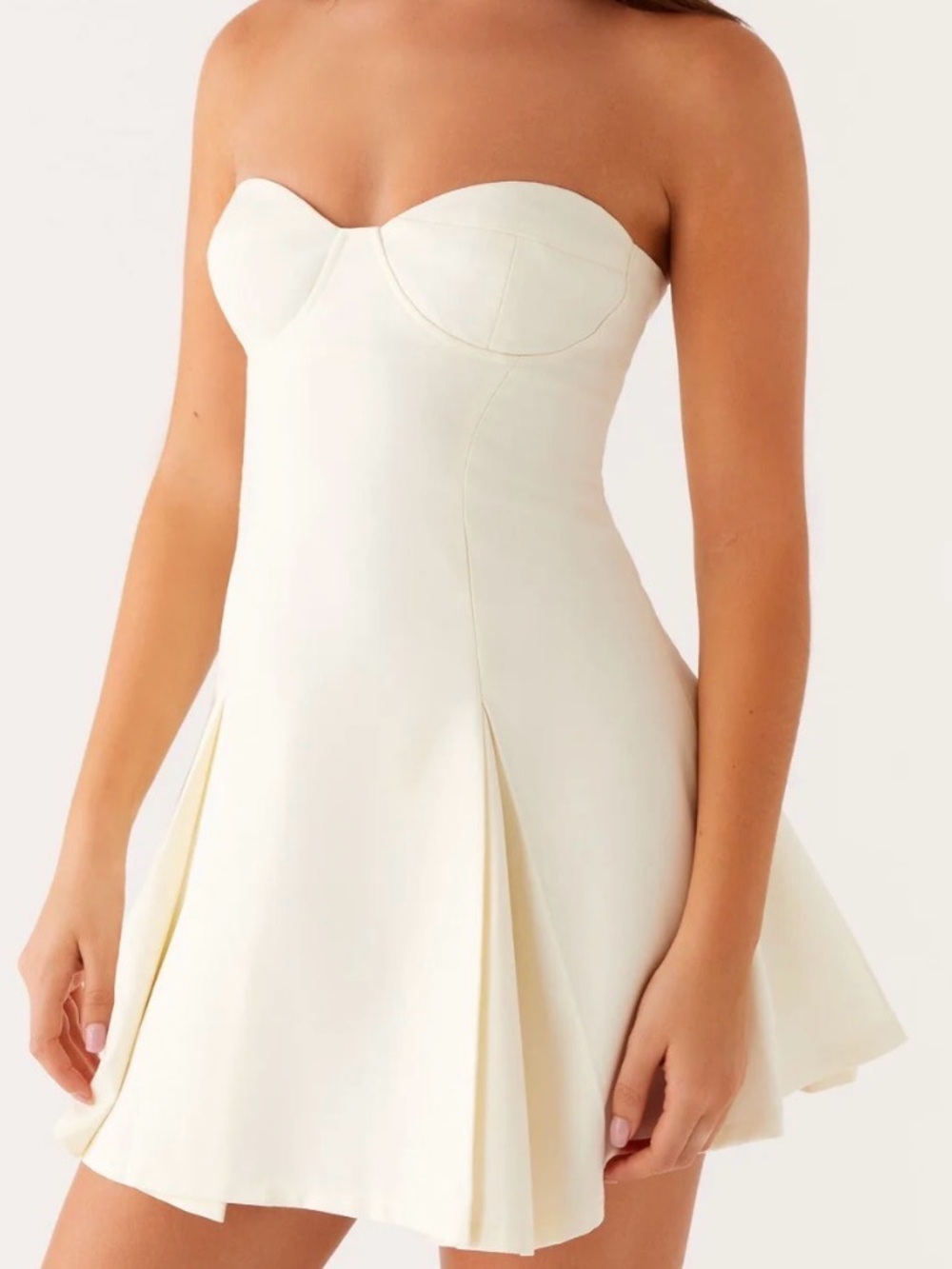 Peppermayo Victoria Strapless Mini Dress Butter NWT Size 6